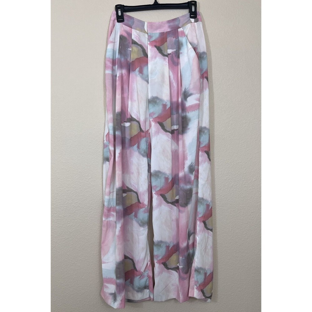 Alice + Olivia Wide Leg High Waisted High Rise Pleated Pants Pockets Size 2